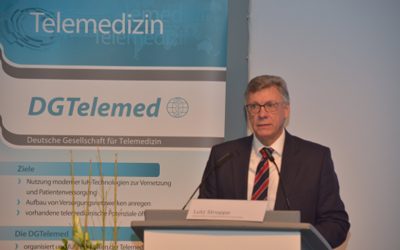 Lutz Stroppe, Staatssekretär des Bundesministeriums für Gesundheit, eröffnete den "8. Nationalen Fachkongress Telemedizin".